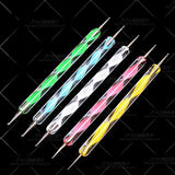 Professional Nail Art Tool 2 Ways Swirl Marbleizing Steel Dotting Pen Nail Tool