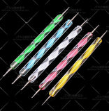 Professional Nail Art Tool 2 Ways Swirl Marbleizing Steel Dotting Pen Nail Tool