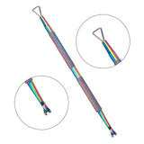 Rainbow Stainless Steel Nail Art Double Sided Cuticle Finger Dead Skin Cut Nail Art Tools