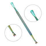 Rainbow Stainless Steel Nail Art Double Sided Cuticle Finger Dead Skin Cut Nail Art Tools