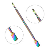 Rainbow Stainless Steel Nail Art Double Sided Cuticle Finger Dead Skin Cut Nail Art Tools