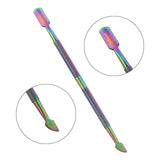 Rainbow Stainless Steel Nail Art Double Sided Cuticle Finger Dead Skin Cut Nail Art Tools