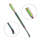 Rainbow Stainless Steel Nail Art Double Sided Cuticle Finger Dead Skin Cut Nail Art Tools