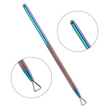 Rainbow Stainless Steel Nail Art Double Sided Cuticle Finger Dead Skin Cut Nail Art Tools