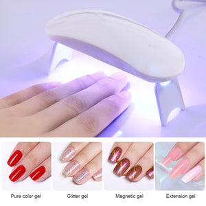 6W White Nail Dryer Machine UV LED Lamp Portable Micro USB Cable Home Use Nail UV Gel Varnish Dryer 3 LEDS Lamp Nail Art Tools