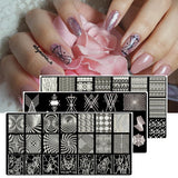 Nail Stamping Template Geometry & Lace Flower Nail Stamp Polish